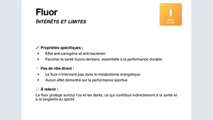 Nutrition niveau 2 - Os, énergie & oligo-éléments