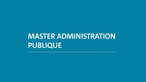 Master Administration publique