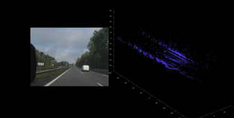 Video and Lidar scans on highway driving