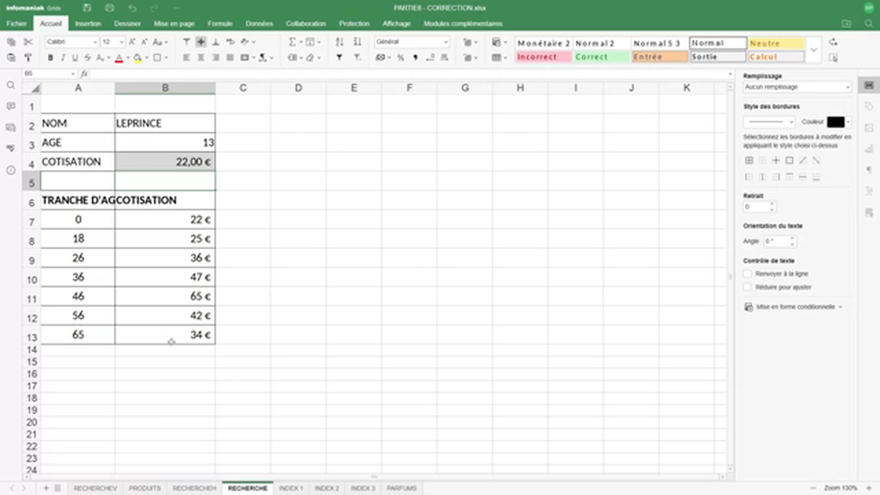 Pod - Onlyoffice Tableur Recherche