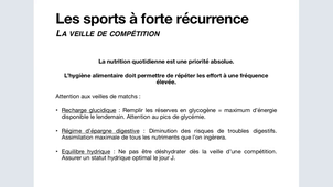Nutrition Niveau 2 - Cours du mercredi 19 mars 2025 - Les stratégies de nutrition à l'effort