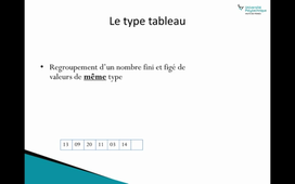 Cours Informatique - Licence 1 - Vidéo 6 : Les tableaux