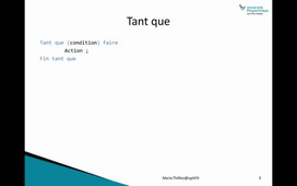 Cours INFORMATIQUE - L1 - Vidéo 4 : Schémas répétitifs (Tant que)