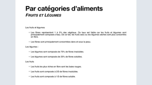 Nutrition niveau 2 - Les fibres 2/2
